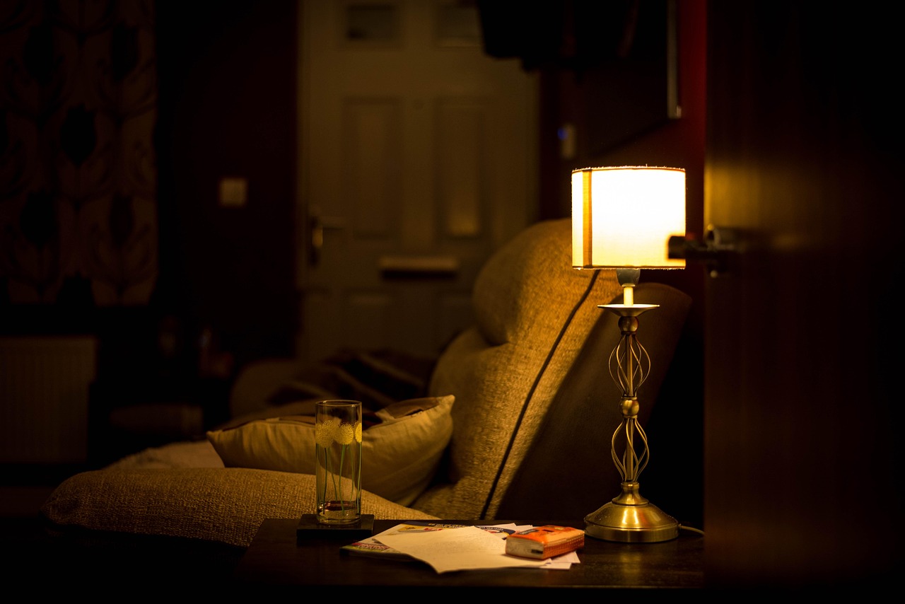 Task light near a chair on a table