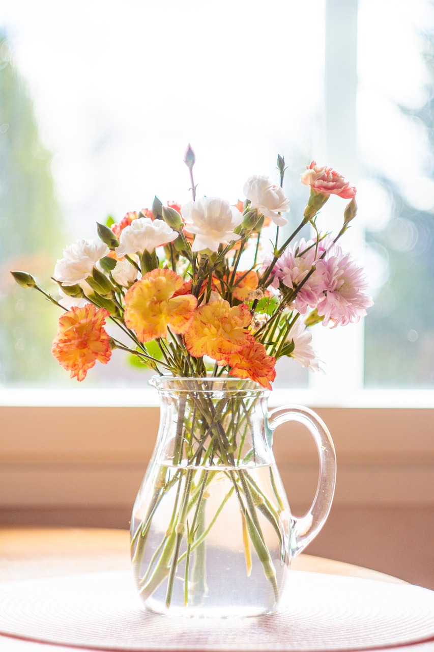 flowers, nature, table, bouquet, window, vase, beautiful flowers, carnation, dianthus, flower wallpaper, flowers, bouquet, bouquet, bouquet, bouquet, bouquet, flower background, vase, carnation