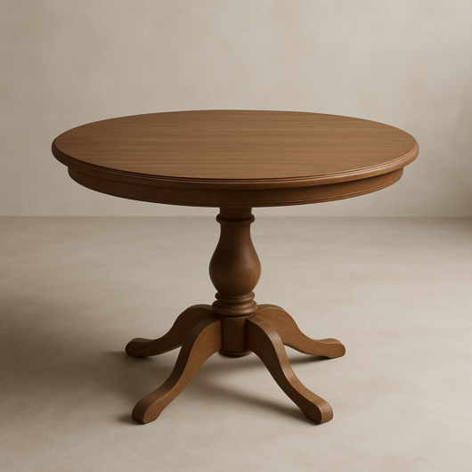 Circular wooden table